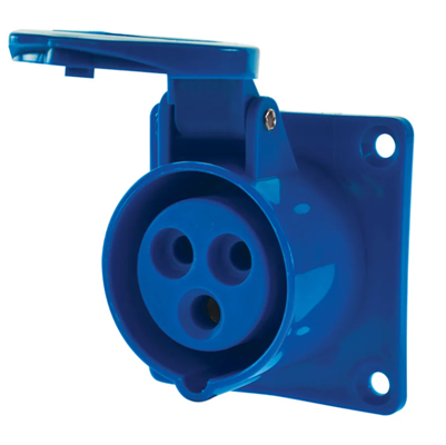 Enchufe Industrial Hembra Embutido 2P+T 16A DexElectric