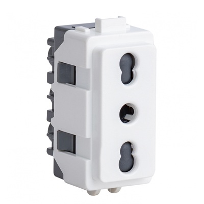 MODULO GENESIS ENCHUFE 10/16A BLANCO CON ALVEOLOS