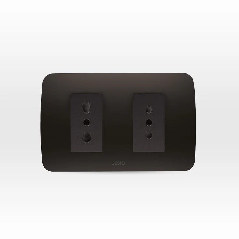 Enchufe Doble 10A Grafito Embutido NEV