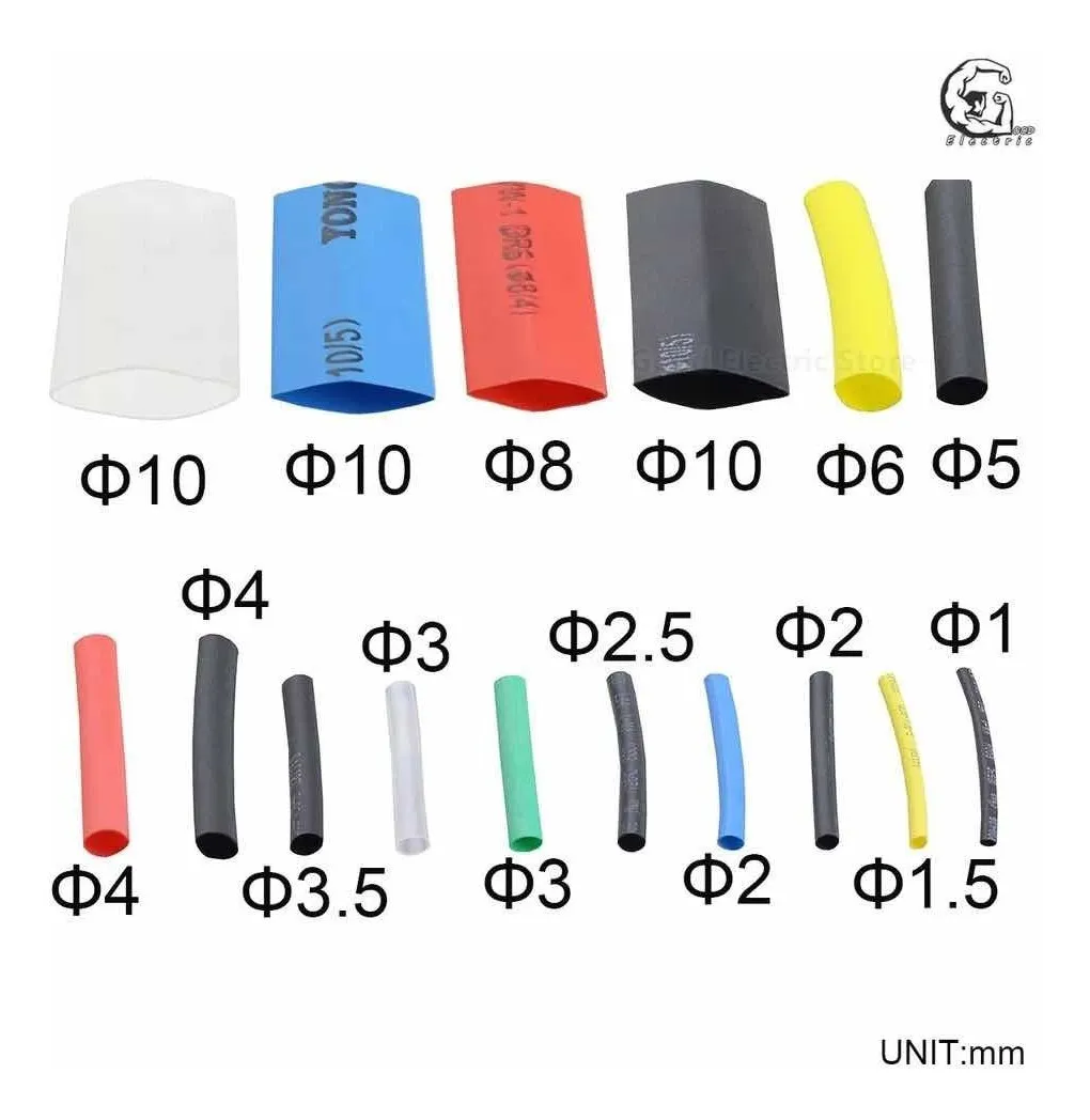 KIT MUFAS  TERMOCONTRAIBLE 10CM X 100 COLORES